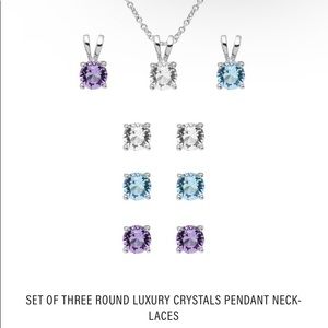 Necklace with interchangeable stones and matching earrings